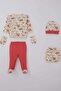 Baby Girl Hospital Release Set of 5 Spring Breeze Rose Patterned 0-3 Months, Cream