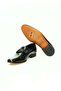 Black Color Laceless Genuine Leather Men's Shoes - 3