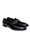 Black Color Laceless Genuine Leather Leather Sole Men's Shoes