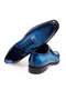Dark Blue Color Lace-Up Genuine Leather Leather Sole Men's Shoes - 2