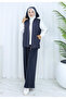Hooded Vest Basic Sweatshirt and Comfortable Pants Three-Piece Set - 2