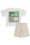San Surfsea Printed 2-Piece Set for Ages 3-9 - Ecru - 4