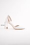 White Leather V Model Women's Summer Stiletto 8.5 cm Heel Night Stylish New Season Premium Product - 3