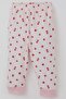 Baby Girl Pajama Set with Front Snap Fasteners and Strawberry Pattern, 4 Months-1 Year, Ecru - 7