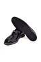 Black Color Laceless Genuine Leather Men's Shoes - 3