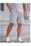 Shorts - Men's Gray Oversize Relaxed Fit High Waist Lace-Up Casual Shorts
