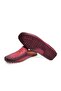 Burgundy Color Laceless Genuine Leather Men's Half Shoes - 3
