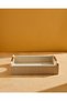 Beige Linen Decorative Tray 6H x 30L x 20W Cm - 2