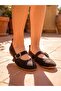 Genuine Leather Brown Suede Single Buckle Mary Jane Ballet Flats for Women - 2