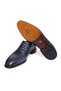 Dark Blue Color Lace-Up Genuine Leather Leather Sole Men's Shoes - 3