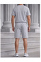 Shorts - Men's Gray Oversize Relaxed Fit High Waist Lace-Up Casual Shorts - 3