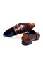 Brown Laceless Genuine Leather Men's Shoes - 2
