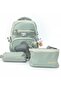 Set of 3 Primary School School Bag Backpack Set with Lunch Box and Pencil Case Green 1920