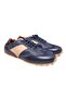 Dark Blue Color Lace-Up Genuine Leather Men's Shoes