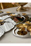 6-Piece Stainless Steel Oval Presentation Tray with Butterfly Accessories - 3