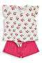 Cherry Patterned 2-5 Years Old Set - Ecru - 2