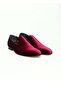 Burgundy Color Laceless Velvet Men's Shoes