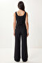 Gold Buttoned Woven Vest-Pants Set Laz0004 Black - 5