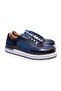 Dark Blue Color Lace-Up Genuine Leather Men's Shoes