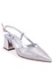 Dza07-1296030 Silver 6.5 cm Thick Heeled Classic Women's Shoes
