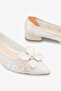 Lerişa Women's Lace Ballerinas - White - 5