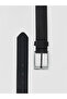 Black leather-look men's belt with metal buckle from güli̇s gi̇yi̇m - 3