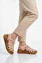 Beige Soft Sole Women's Heeled Sandals 492113 Z - 2