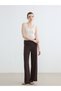 Özmarka New Season Elastic Waist Textured Women's Trousers