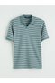 Vizyon New Season Polo Neck Striped Men's T-Shirt - 5