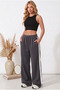 Women's White Striped Loose Baggy Sweatpants