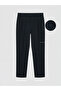 Navy Blue Regular Fit Linen Blend Men's Pleated Trousers - 5