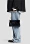 Chiara Black Chain Detailed Shiny Mini Baguette Bag