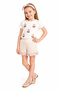 Girl's Floral Embroidered T-Shirt and Lace Shorts Set of 2 Ak4216