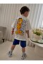 Garfield Printed Boys' Shorts T-Shirt Set Cotton Oversize Summer Bottom Top Casual Set - 3