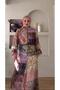Ethnic Patterned Patchwork Suit-Shirt & Long Skirt Combination Stylish Hijab Suit - 3