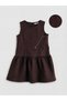 Original Oval Collar Stoned Girls' Jean Dress - 3