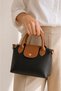Women's Black Tan Detailed Hand and Shoulder Bag – Adjustable Strap, Stylish Casual & Classic Bag - 3