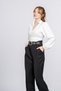 Women's Summer Black Rosaria Balloon Form Narrow Leg Fabric Trousers Stylish Daily Comfortable 30383 - 4