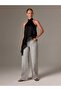 Special Design Asymmetrical Cut Lace Satin Fabric Backless Blouse - 2