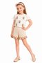 Girl's Floral Embroidered T-Shirt and Lace Shorts Set of 2 Ak4216 - 2
