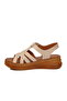 Beige Soft Sole Women's Heeled Sandals 492113 Z - 4