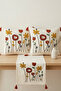 Poppy Punch Embroidered Floral Pattern Throw Pillow Runner Set 2 Square Pillows 1 Runner Boho Decorative Living Room Set - 6