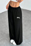 Stüssy Printed Black Wide Leg Summer Baggy 3 Yarn Flexible Comfortable Sweatpants Rf0673 - 2