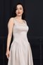 Waist Drawstring Midi Satin Dress - Cream - 3