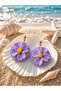 Miyamila Summer Collection Purple Daisy Floral Polymer Earrings