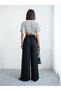 Crep Women's Silky Cupra Satin Wide Leg Pants Black – Elastic Waist, Comfortable Fit - 2