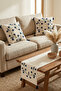 Daisy Punch Embroidered Daisy Pattern Throw Pillow Runner Set 2 Square Pillows 1 Runner Boho Decorative Living Room Set - 2