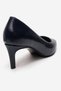 Velmira Navy Blue Leather Women's Heeled Shoes - 5