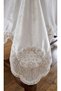 Luxe Shiny Velvet Tablecloth - Luxurious Living Room Coverlet with French Guipure Lace Detail - 4