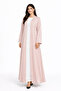 Blush Pink 3-Piece Abaya Set – Inner White Dress & Matching Scarf